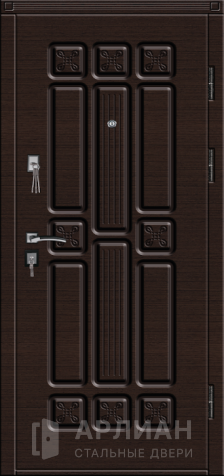 Фото «Металлическая дверь с отделкой мдф цвет красного ясеня №570»