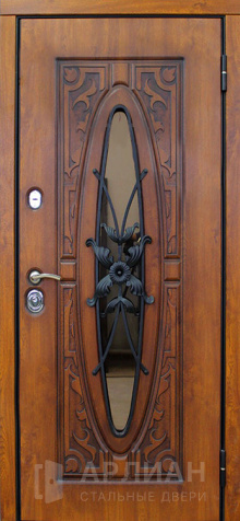 Фото «Входная с терморазрывом дверь с стеклом и ковкой №49»