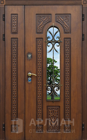 Фото «Дверь металлическая входная с зеркальной вставкой №25»